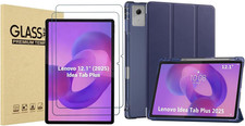 2-Pack Screen Protector and Navy Smart Case for Lenovo Idea Tab