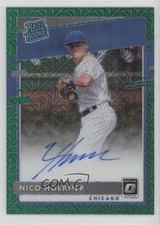 2020 Panini Donruss Optic Green Mojo Prizm 4/99 Nico Hoerner #RRS-NH Auto v6p