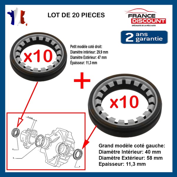 Dichtung Wellendichtring Getriebe Links + Rechts FüR 106 205 309 405 806-image