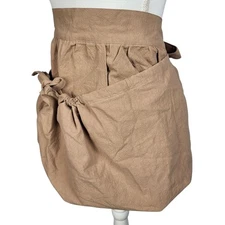 Harvest Produce Apron One Size Tie Back Tan Beige Garden Apple Picking New