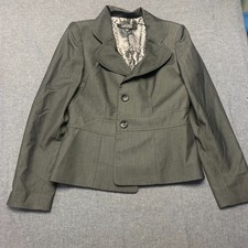 Kasper Women s Blazer Size 6 Gray Career Work Wear 2 Button Lined Jacket