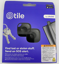 Tile by Life 360 Bluetooth Tracker Apple iOS Android Devices 2 Pack mate black