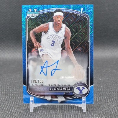 AJ Dybantsa   BYU   202526 Bowman Basketball   Chrome Blue Mojo Auto 1st G2U