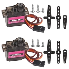 2PCS MG90S 9g Servo Motor Micro Servo Metal Geared Motor Kit Mini Servos for ...