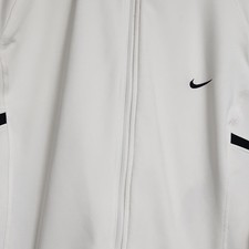 Nike Men's Full Zip Track Jacket White Black Logo Accents Size L