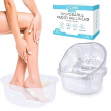JJ Care Disposable Spa Foot Pedicure Liners - Pack of 100 Clear