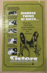 Original 1973 Movie Pressbook - Sisters 8.5x14