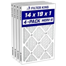 Filter King 14x19x1 Air Filter MERV 8, AC Furnace Filters 4-Pack