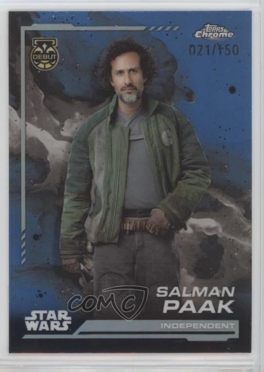 2024 Topps Chrome Star Wars Skywalker Blue Refractor 21/150 Salman Paak #93 0m4f