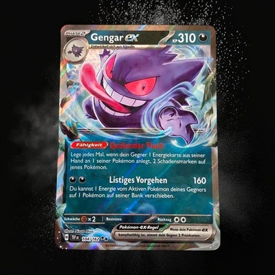 Pokemon Karte Gengar EX 104/162 - Gewalten der Zeit - NEAR MINT - Deutsch