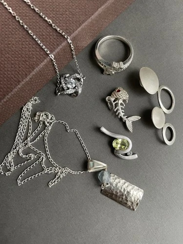 Vintage 925 Sterling Silver Jewellery Mixed Lot Pendants Rings Bracelets