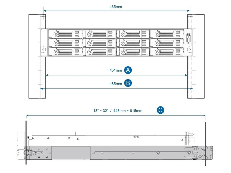 QNAP RAIL-B02 Rail Kit For 1270U 1269U 870U 871U 1271U 869U 1253U 853U 471U - Image 2 of 4
