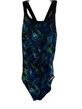 DOLFIN LADIES SIZE 26 RELIANCE BLUE GREEN ION TRAINING SWIMSUIT Sz 26 