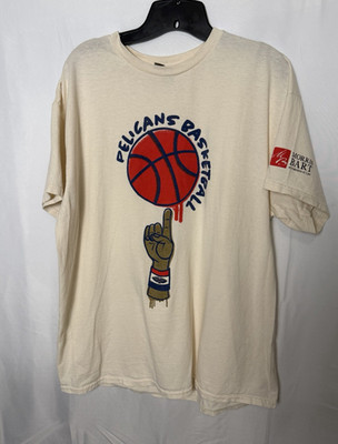 Gildan Heavy Cotton New Orleans Pelicans NBA Basketball Beige Shirt XL