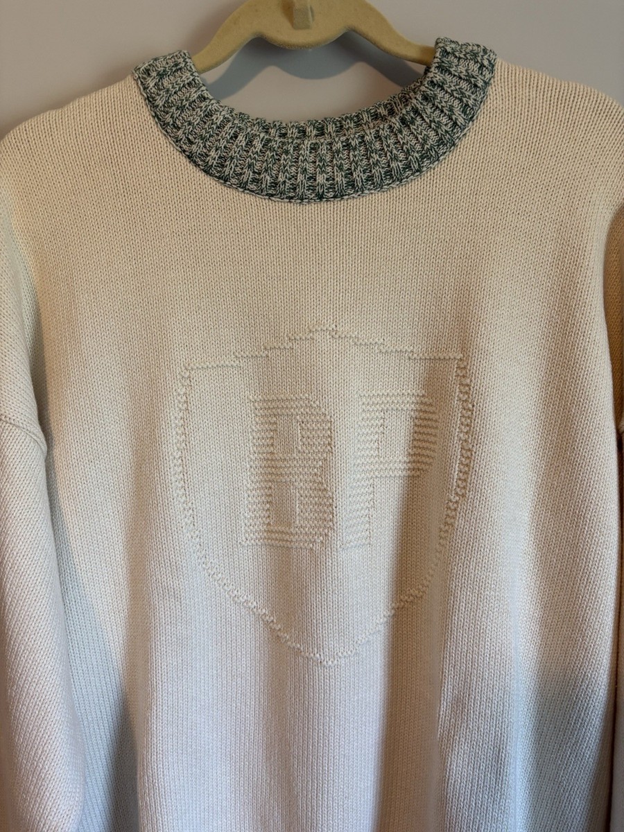 Vintage BP Oil Knit Sweater Large Oversized Sweatshirt 80s 90s USA Rare QV View 3