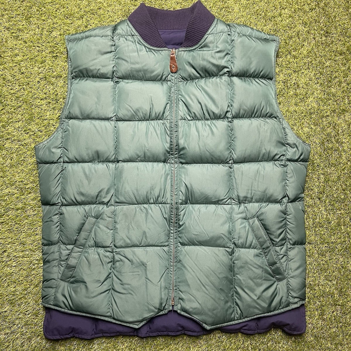 Vintage Eddie Bauer Goose Down Quilted Puffer Size XLT Blue Green 