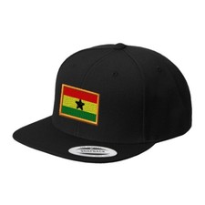 Ghana Embroidered Flat Visor Snapback Hat