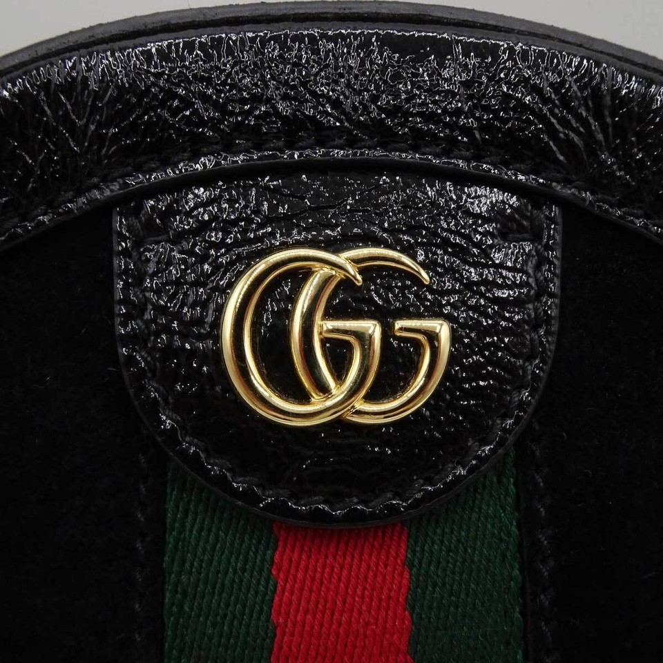 Used Gucci Mini Round Shoulder Bag/Crossbody Bag Ophidia Black 550618