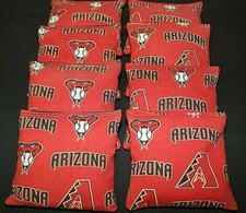 8 CORNHOLE BEANBAGS made w ARIZONA Diamondbacks Fabric ACA Reg Bags, Top Quality