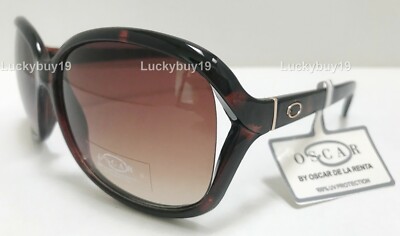 NWT O by OSCAR de la Renta 1309 Brown Authentic Sunglasses 