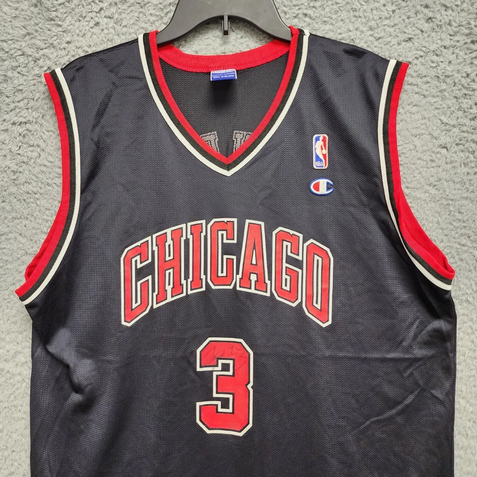 Чемпион Chicago Bulls Тайсон Чендлер #3 черный Джерси размер 44 большой подписанный читать - Изображение 4 из 4