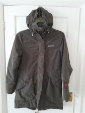 Didriksons Angelina Green Women Windproof Parka Jacket With Hoodie Size 34