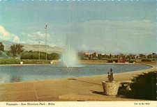 Postcard Ann Morrison Park Fountain, Boise, Idaho