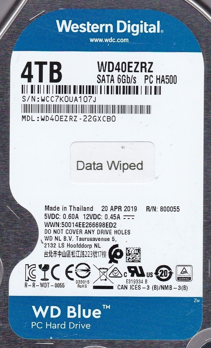 Wd40ezrz-22gxcb0 DCM Western Digital 4tb SATA 3.5 Hard Drive