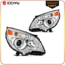 Headlights Assembly For 2010-2015 Chevy Equinox Chrome Housing w/Projector Pair
