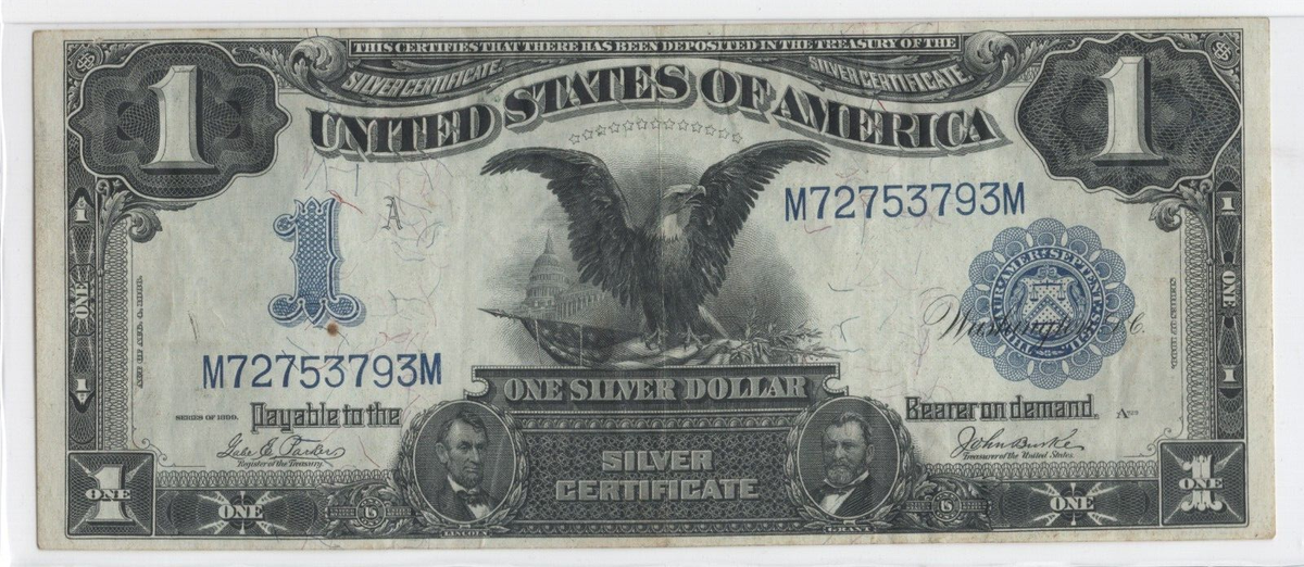1899 US $1 Silver Certificate Blue Seal FR232 Parker & Burke - XF