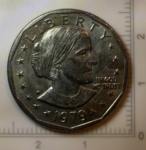 1979 P Susan B Anthony Dollar Die Clash On Reverse Error Coin