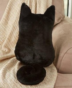 black cat pillow