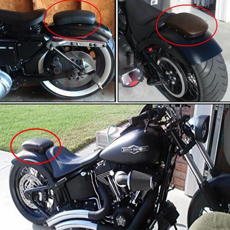 Guardabarros trasero Pillón Pasajero Asiento Ventosa Para Harley Sportster 883 Dyna Foto 3 de 4