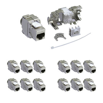 12x Keystone Jack Modul Cat.6a RJ45 STP werkzeuglos Netzwerk Adapter ProfiPatch