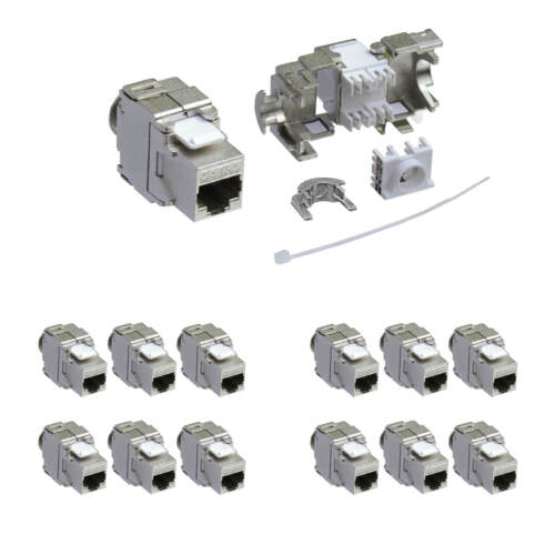 12x Keystone Jack Modul Cat.6a RJ45 STP werkzeuglos Netzwerk Adapter ProfiPatch