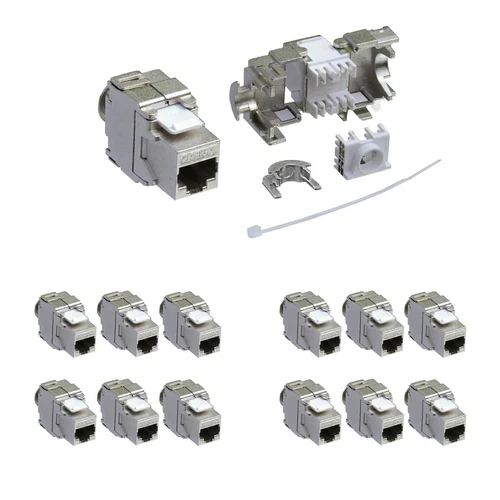 12x Keystone Jack Modul Cat.6a RJ45 STP werkzeuglos Netzwerk Adapter ProfiPatch