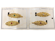 4 GOLD HAIR HAIR HAIR CLIPS WITH STONES CLIPS CLIPS VINTAGE 70s-90s CM 6