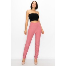 Super Soft Comfy Stretchy Leggings Ruched Details Full Length