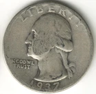USA - 1937P - Washington ¼ $ - Silver Eagle - Low Mintage - #16042RG