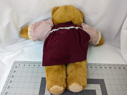 Mary Meyer Oso Marrón Peluche 18 Pulgadas Pana Vestido Granate Peluche Juguete - Imagen 6 de 10
