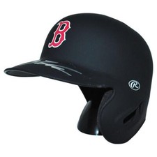 Keith Foulke Signed Boston Red Sox Matte Black Mini MLB Baseball Batting Helmet