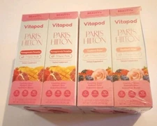 Paris Hilton Vitapod Pomegranate Paradise And Radiant Rose Pods- 4 Boxes Of Each