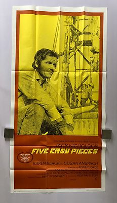 FIVE EASY PIECES 3SH Movie Poster '70 Jack Nicholson NY Film Festival(VeryFine+)