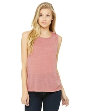 Bella+Canvas 8803 Size Large Womens Flowy Scoop Muscle Tank Top Low Cut Armhole