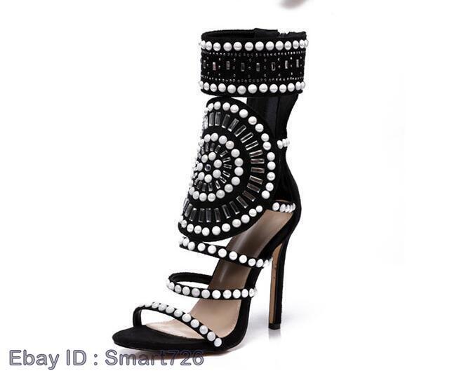 Women Sandals Elegant Rome Ladies Comfortable Zip Peep Toe Shoes