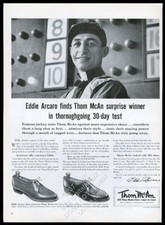 1956 Eddie Arcaro photo Thom McAn men's shoes vintage print ad