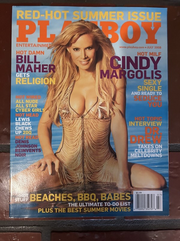 Playboy Magazine July 2008 Cover: Cindy Margolis Playmate: Laura Croft