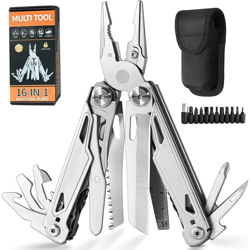 Multi Tool Pliers 16-in-1 Knife Saw Screwdriver Scissors For DIY,Home, Outdoors