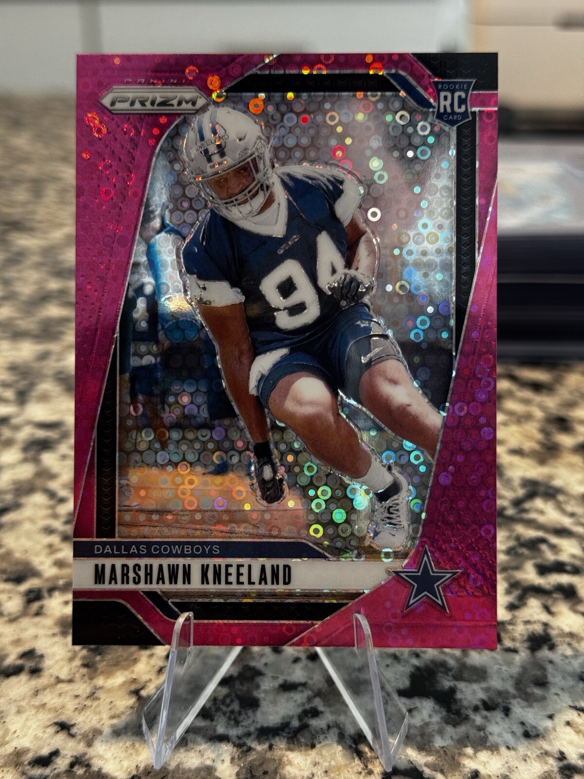 2024 Panini Prizm Marshawn Kneeland #373 RC No Huddle PINK #/25 Dallas Cowboys
