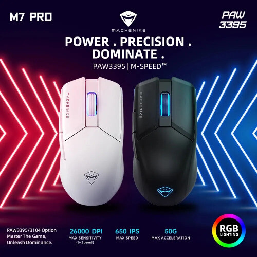 High-Performance RGB Gaming Mouse - 650 IPS, 7 Buttons, 74g, USB/Wireless  -image